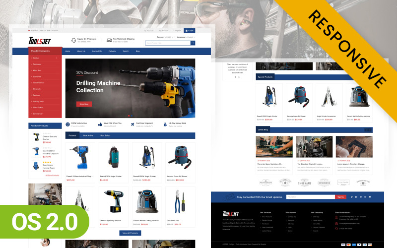 Toolsjet - Responsive Theme für Shopify 2.0, der beste Tools Store