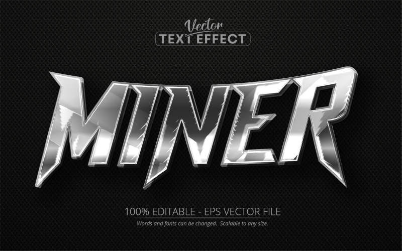 Miner - Editable Text Effect, Font Style, Graphics Illustration