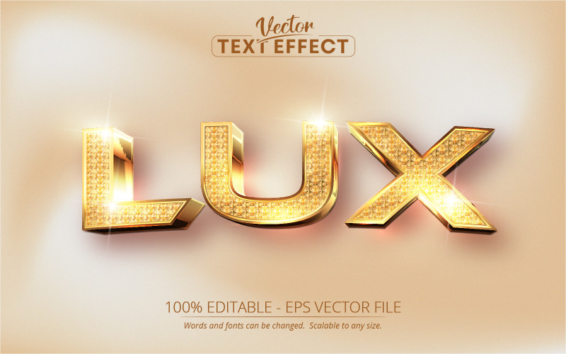 Lux -闪亮的纹理风格，可编辑的文字效果，字体风格，图形说明