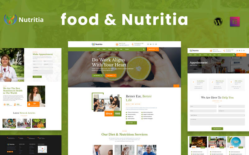 Nutritia - Nutrition WordPress-tema