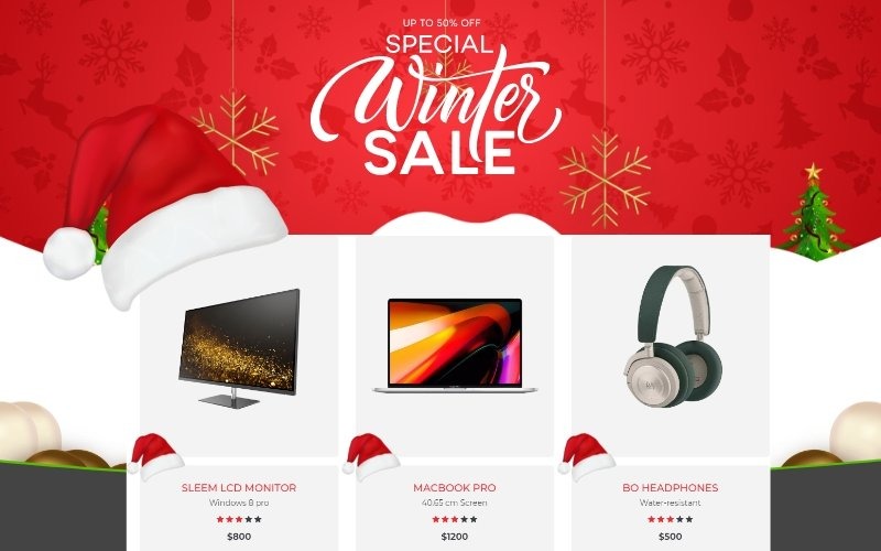 Дед Мороз - страница спецпредложений зимней распродажи