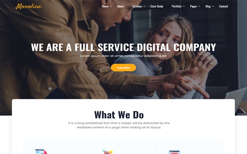 Monoline - Design Agency/Startup HTML Template