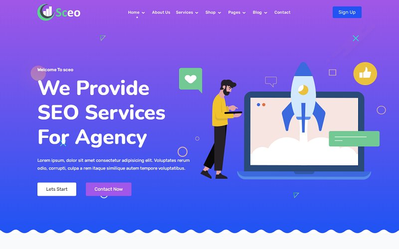 Sceo - SEO služby, společnost poskytovatele SEO a agentura pro digitální marketing Elementor WordPress Theme