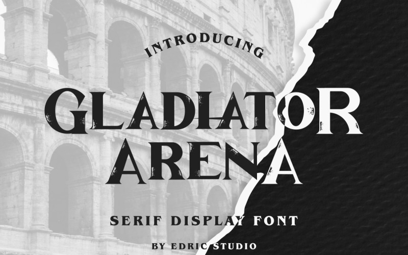 Carattere Serif del display dell'arena del gladiatore