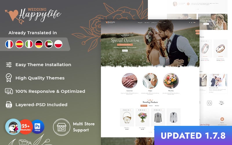 HappyLife Wedding Лучшее из PrestaShop Тема для общения