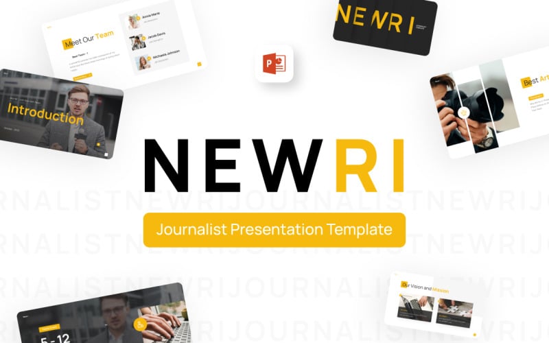 Modelo de PowerPoint de jornalista profissional Newri