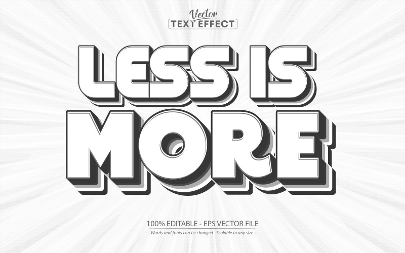 Less is More - Style minimaliste, effet de texte modifiable, style de police, illustration graphique