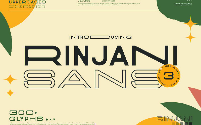 Rinjani Sans - Lettertype met brede stretch