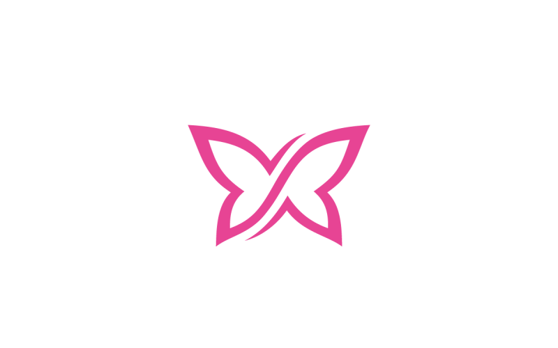 Plantilla de diseño de logotipo vectorial de mariposa infinita