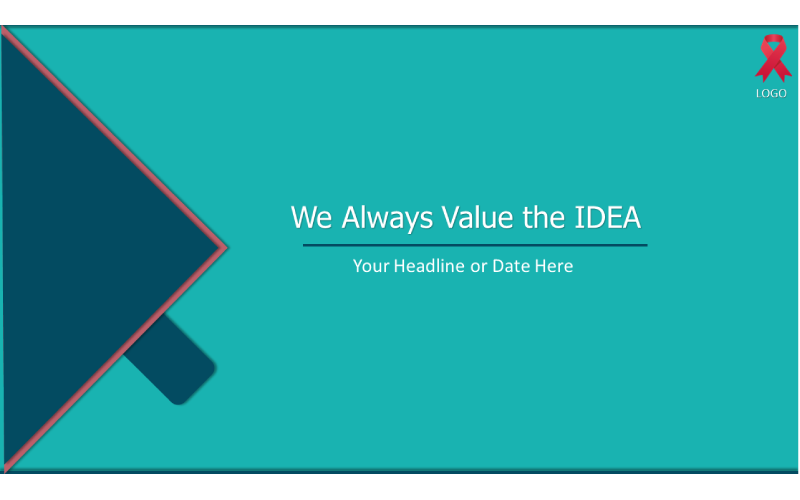 Vi värdesätter dina IDÉER - Grön och blå PowerPoint-mall