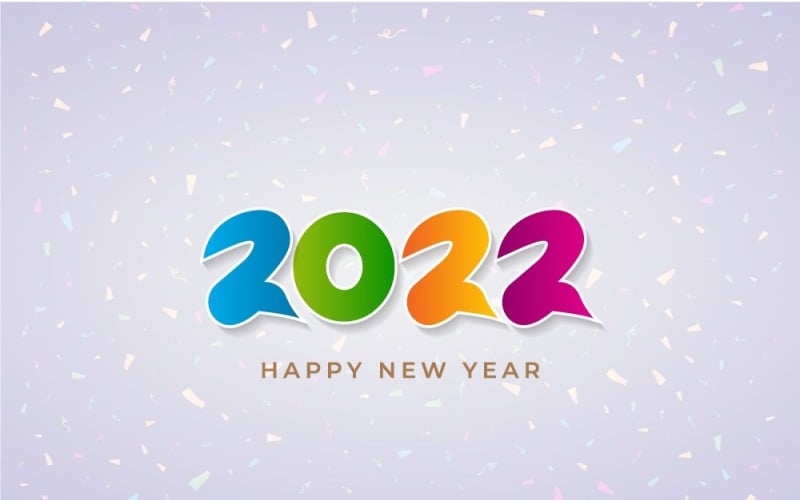 2022年新年快乐-设计彩色装饰横幅