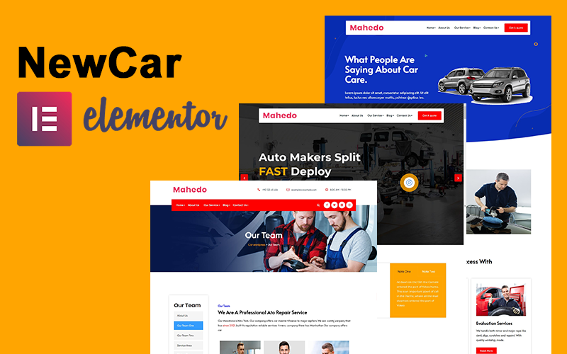 Newcar - Carwash en monteur Elementor WordPress Theme