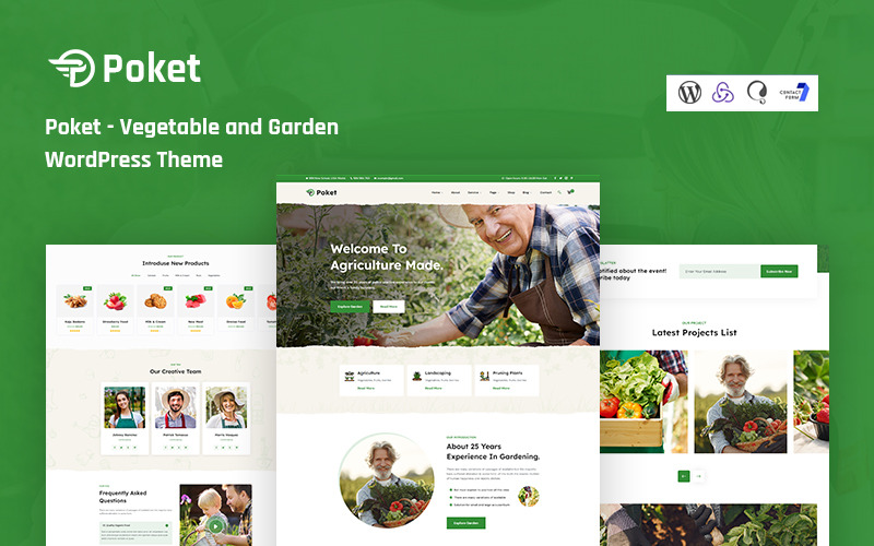 Poket - WordPress-tema för grönsaker och trädgård