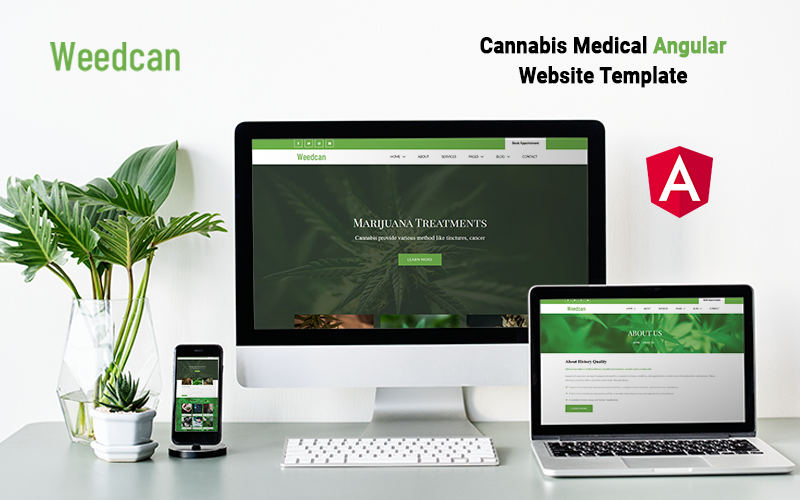 Weedcan -医用大麻角网站模板