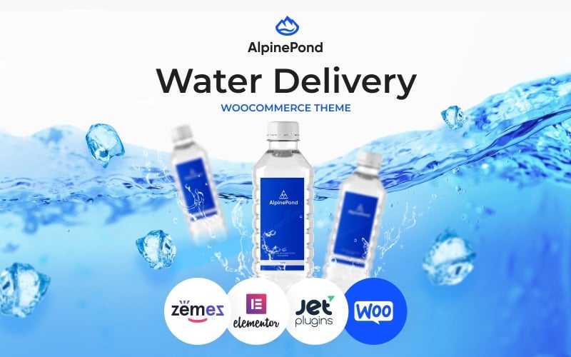 AlpinePond - шаблон сайту з водою в пляшках WordPress