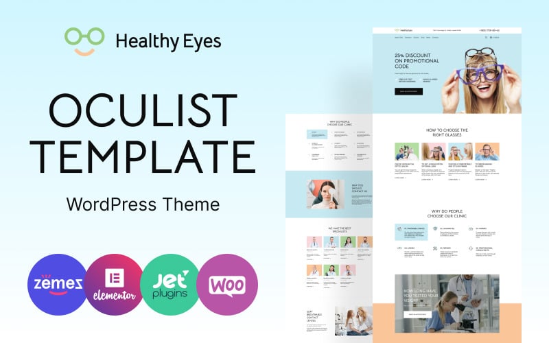 健康的眼睛- WordPress主题的眼镜