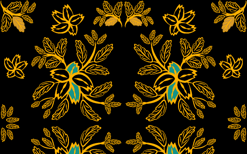 Blumen-Volksdamast-Muster Fantasieblumen Geometrische Blumenphantasie bvf