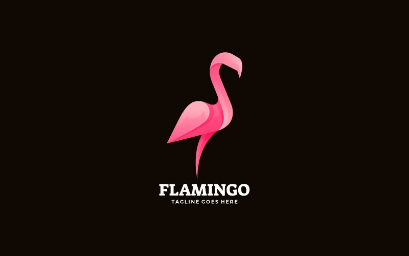 Estilo do gradiente do logotipo do vetor Flamingo