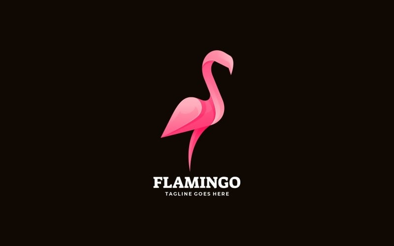 Vektör Logo Flamingo Gradyan Tarzı