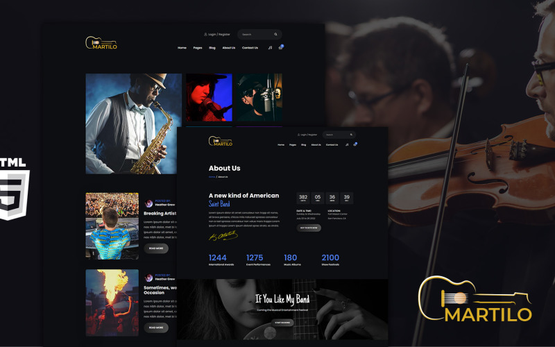 Martilo Audio Music Band HTML5 Website-Vorlage