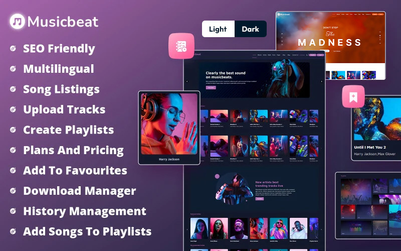 MusicBeat - Tema WordPress per lo streaming di musica sul web