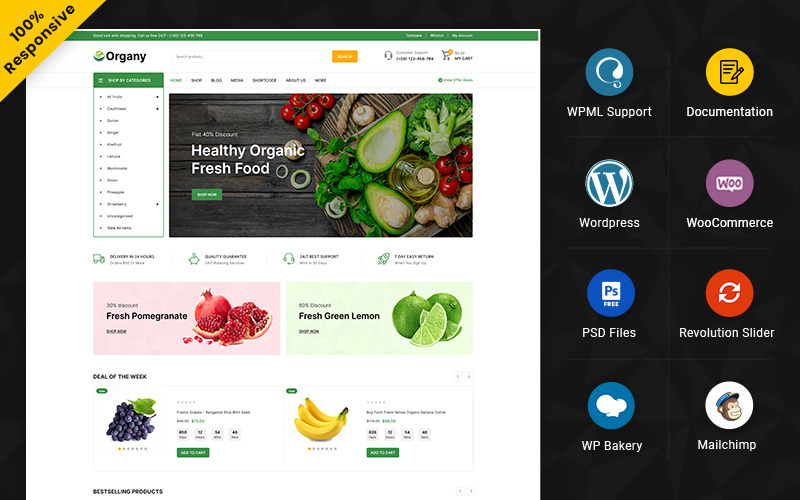 Organy - Bakkal ve Gıda Çok Amaçlı Duyarlı WooCommerce Mağazası