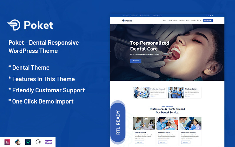 Poket – Fogászati érzékeny WordPress téma