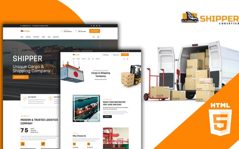 Shipper Shiping And Logistics HTML5 网站 Template