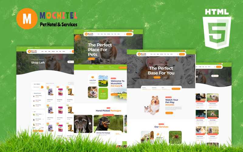 Motchitel宠物护理商店和服务HTML5模板