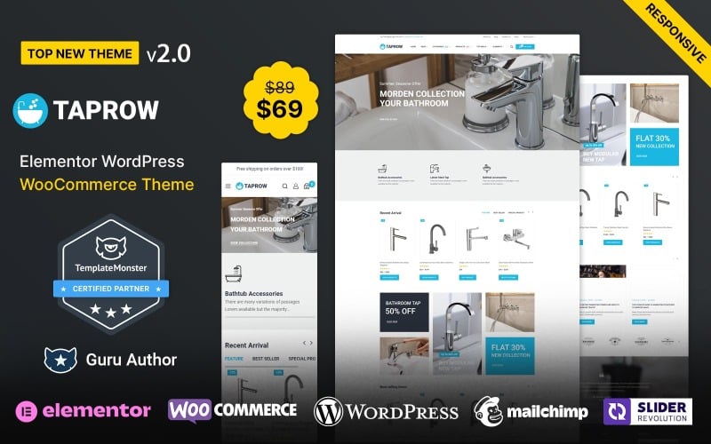 Taprow - Tema WooCommerce de fontanería, baño y sanitario