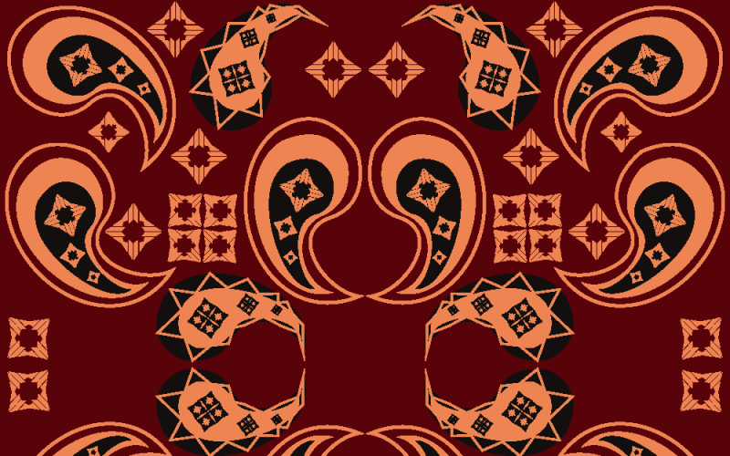 Blommönster Paisley Style r4