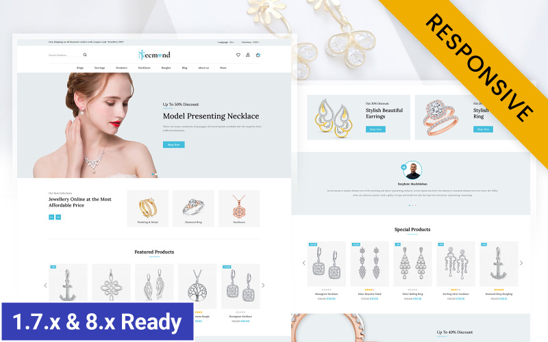 Necmond - Адаптивная тема Prestashop для ювелирного магазина