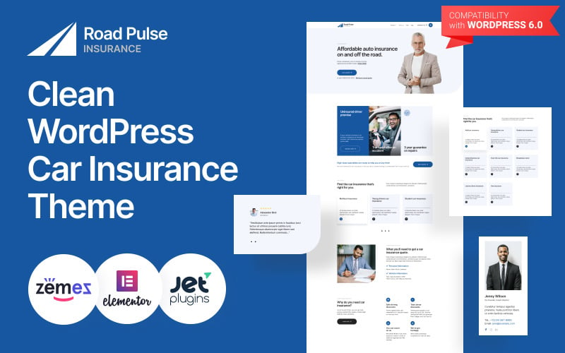 Road Pulse - Pulisci il tema dell'assicurazione auto WordPress