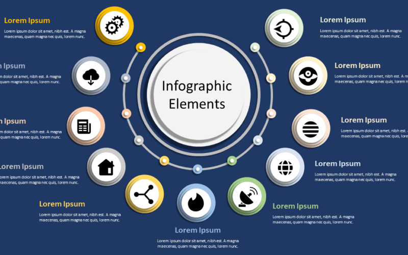 Infografika 11 punktów Element PowerPoint
