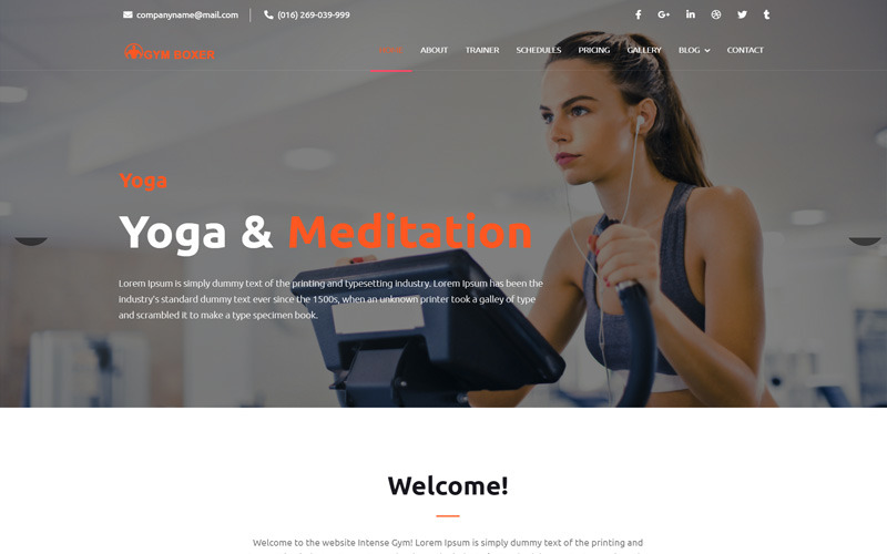 Boxer da palestra - Modello di pagina di destinazione Bootstrap HTML5 per fitness in palestra