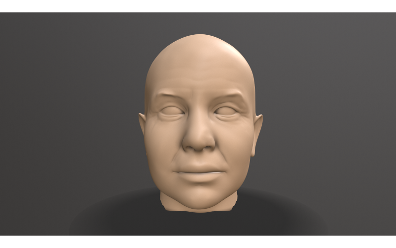 塑造男性头部的三维模型