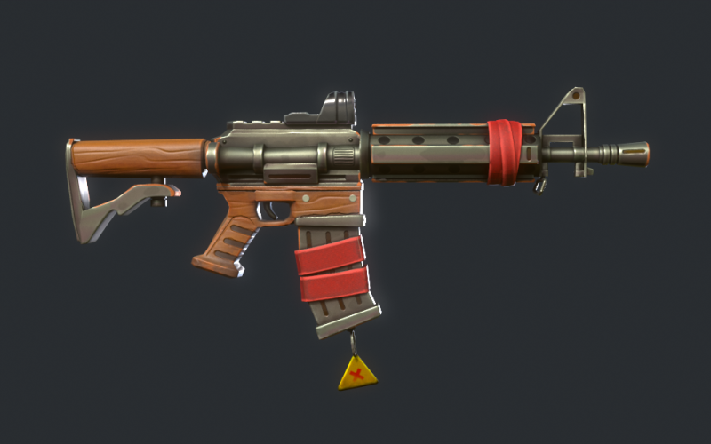 Modelo 3D de pistola estilizada de carabina M4 (listo para el juego)