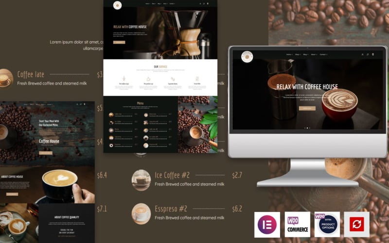 Coffee House - тема WordPress для кави Elementor