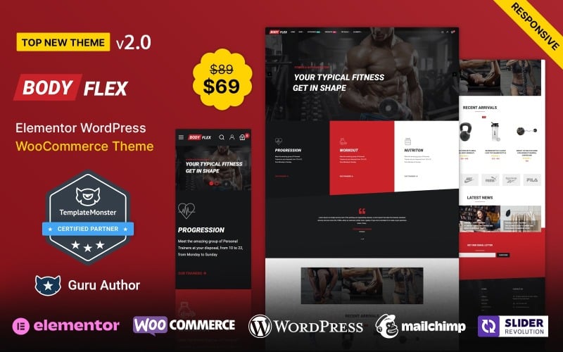 Body Flex - тема WooCommerce для спортзала, фитнеса и клуба