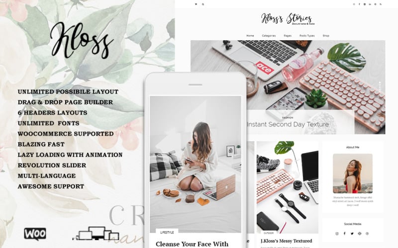 Kloss - Елегантна тема блогу WordPress