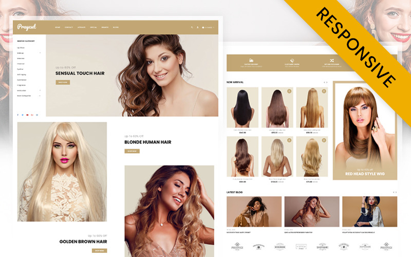 Praycut - Kvinnor Frisyr och Peruk Store OpenCart Responsive Mall