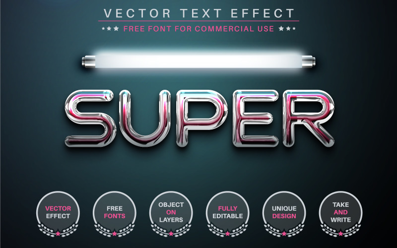 Super Light - Editable Text Effect, Font Style, Graphics Illustration