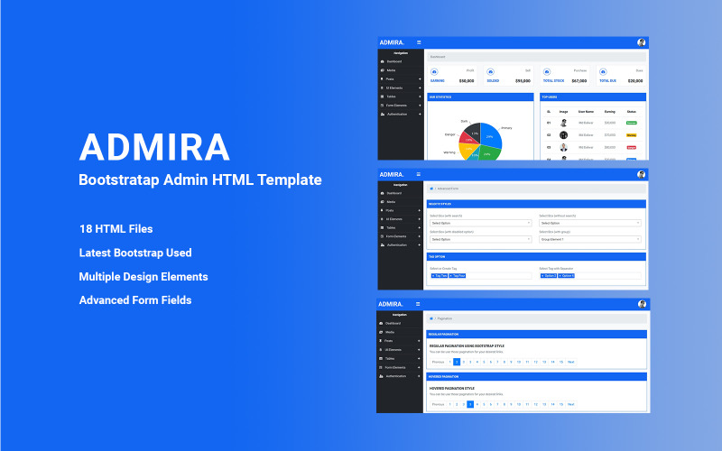 Admira - Bootstrap管理html模板