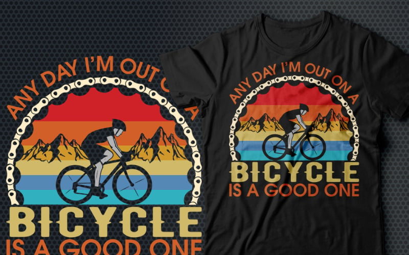 任何一天我都在自行车t恤设计上