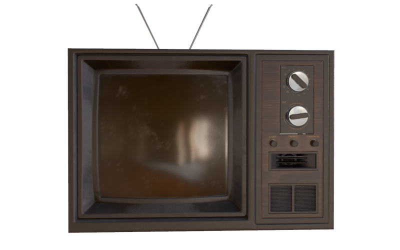 Modelo 3D de TV antigua para el hogar