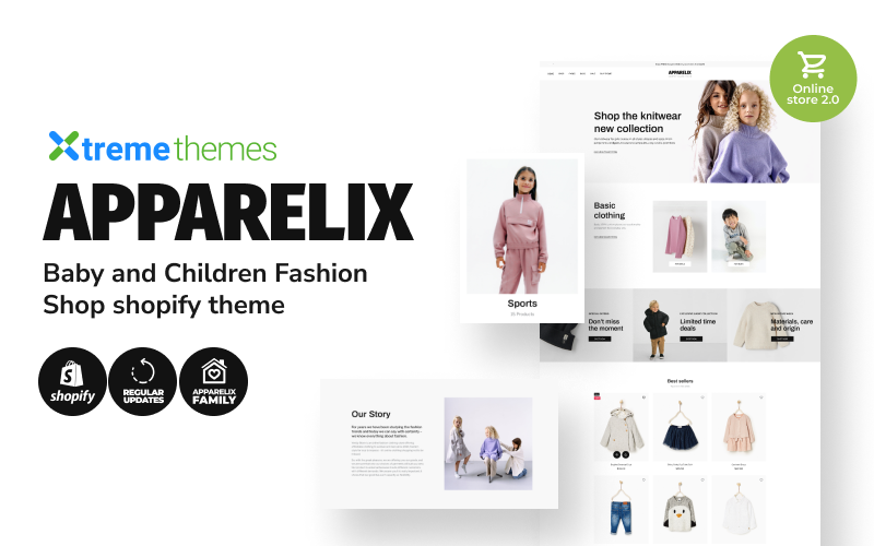 Apparelix Moda dla niemowląt i dzieci Motyw Shopify