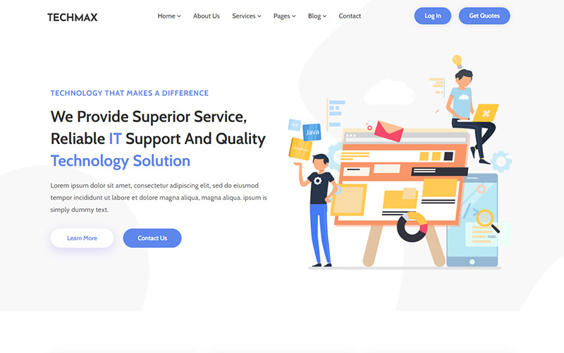 Techmax - IT 解决方案和技术网站模板