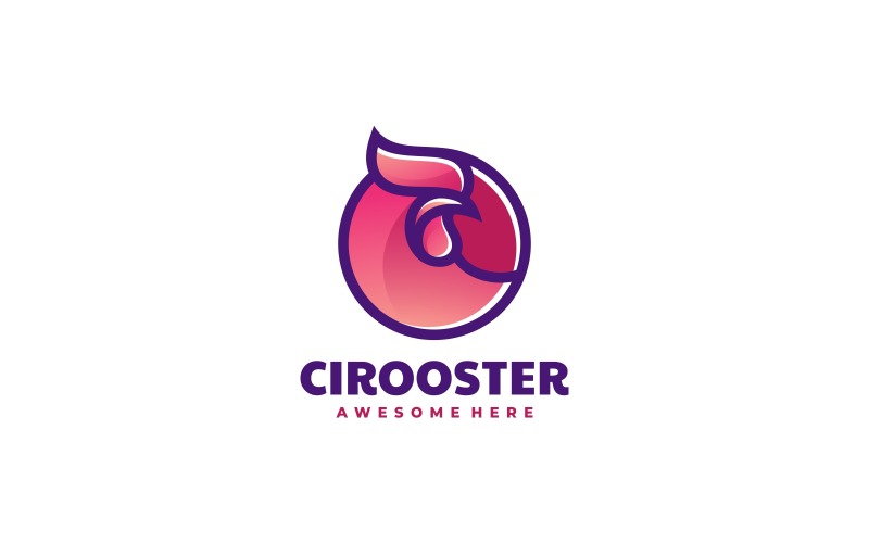 Circle Rooster Logo Style
