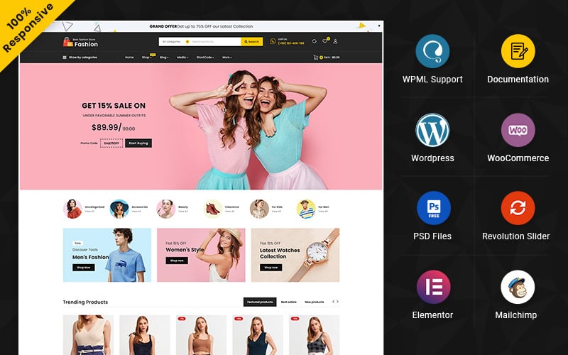 Moda – Moda ve Güzellik Çok Amaçlı Elementor WooCommerce Mağazası