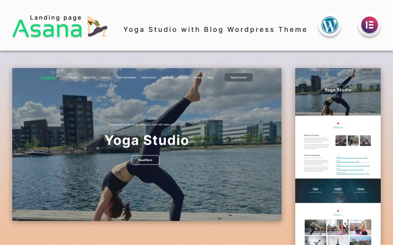 Asana - Blog WordPress Temalı Yoga Stüdyosu Açılış sayfası